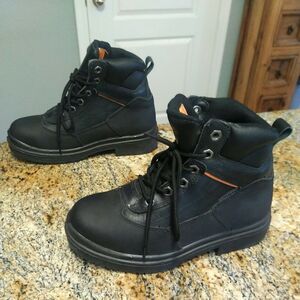 GENUINE GRIP 7800 Size 7W Women's Motorcycle / Leather Work Boot Steel Toe Black
